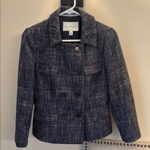 Banana Republic Navy Tweed Blazer Classic Wool Blend